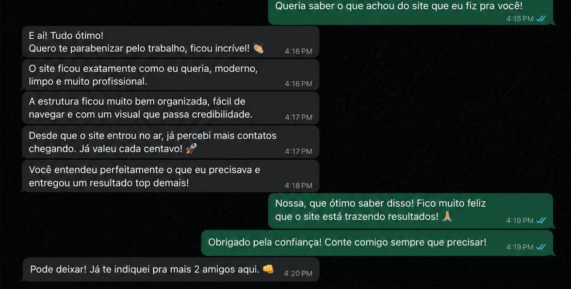 Print de conversa com cliente